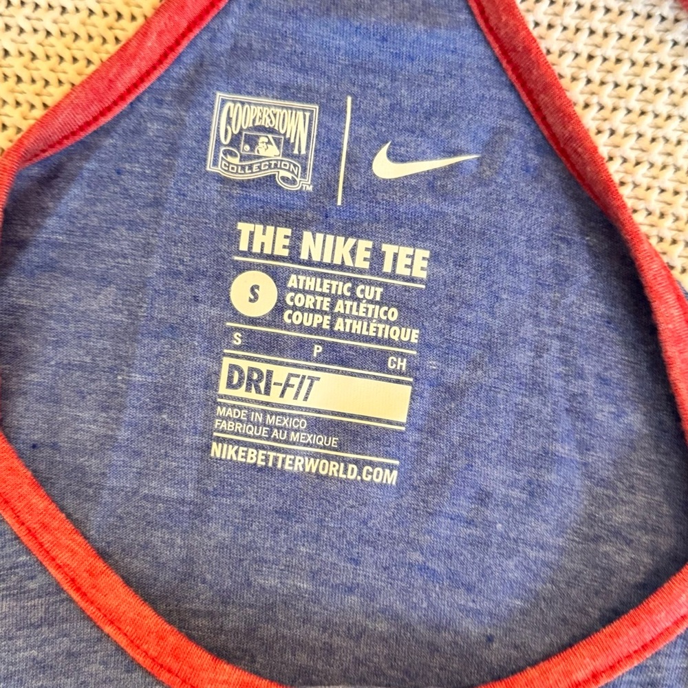 NIKE Dry Fit Texas Rangers Baseball MLB Blue & Red Tank Top - Picture 8 of 10